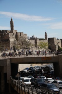Traffic jam at Jaffa gate